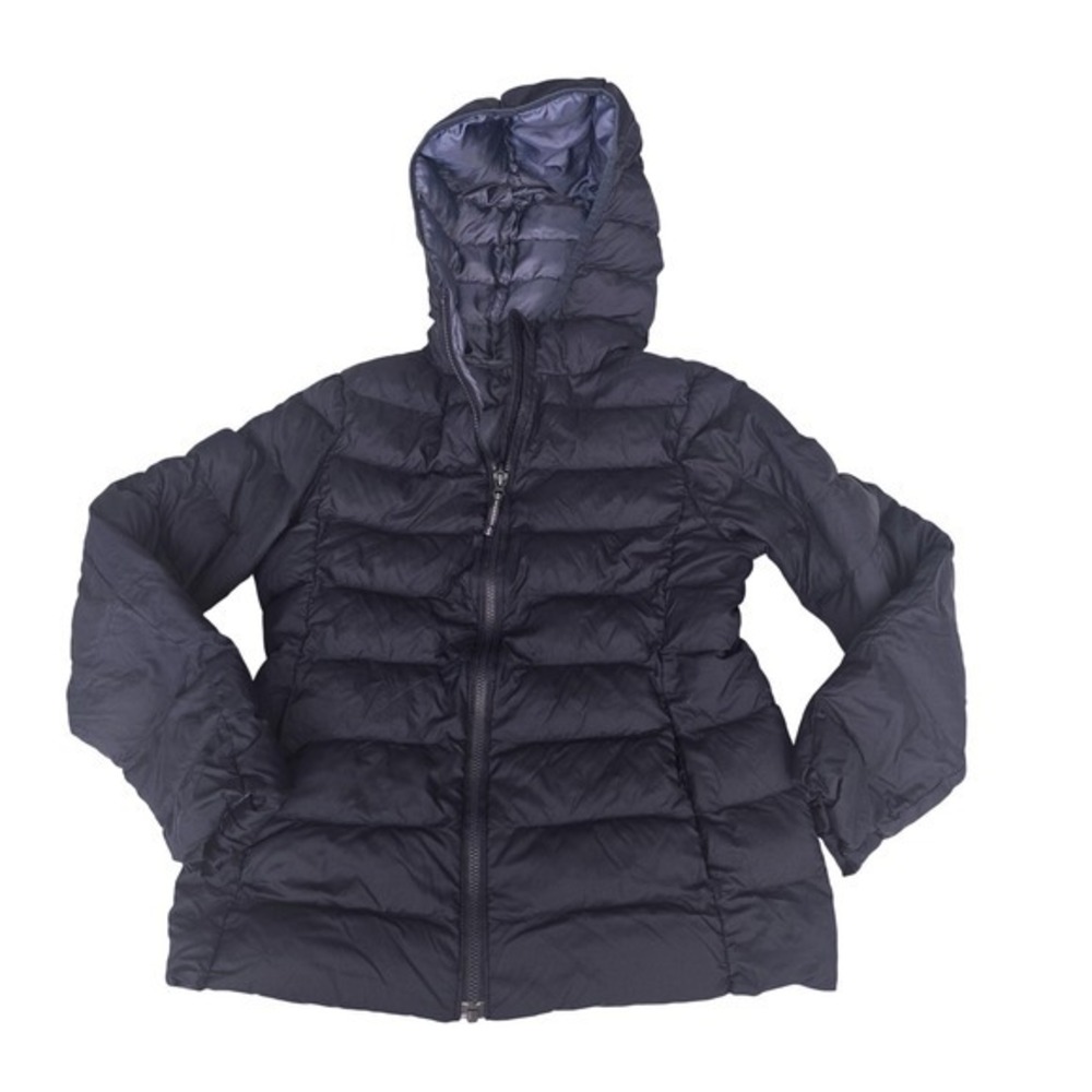 Uniqlo Kids Lightweight Down Hooded Puffer Jacket Navy Blue Size 9-10
